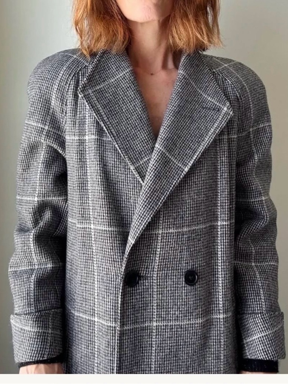 Vintage 80s Maxi Coat, M, Wool Blend, Black